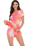 Tie-Dye Round Neck Short Sleeve Top and Shorts Lounge Set Lingerie & Nightwear