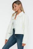 Snobbish Snap Down Long Sleeve PU Leather Jacket 