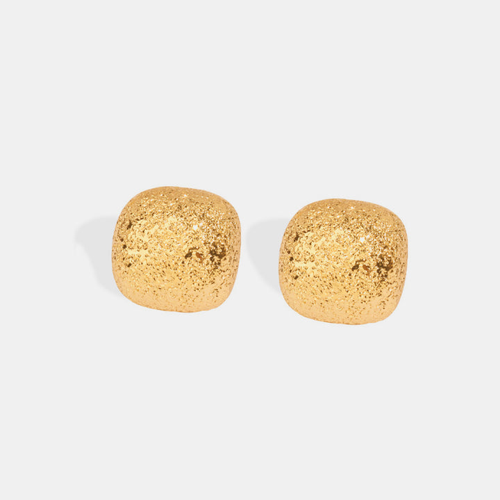 Gold-Plated Geometric Stud Earrings 