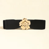 Flower Alloy Buckle Elastic Belt 