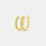 Moissanite 925 Sterling Silver Huggie Earrings 