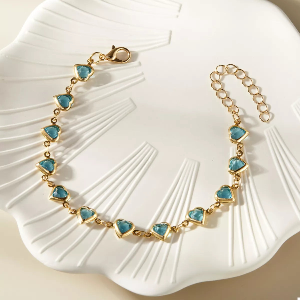 18K Gold-Plated Heart Bracelet 