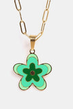 Flower Pendant Stainless Steel Necklace 