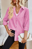 Lovelet Striped Button Up Long Sleeve Shirt 