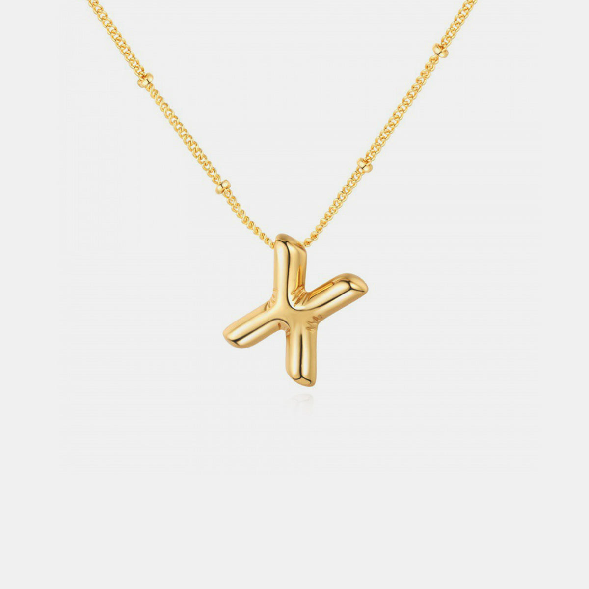 Gold-Plated Bubble Initial Necklace 