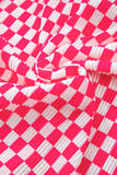 Checkered Button Up Top and Pants Lounge Set Lingerie & Nightwear
