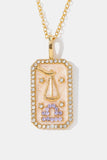 Rhinestone Constellation Pendant Copper Necklace 
