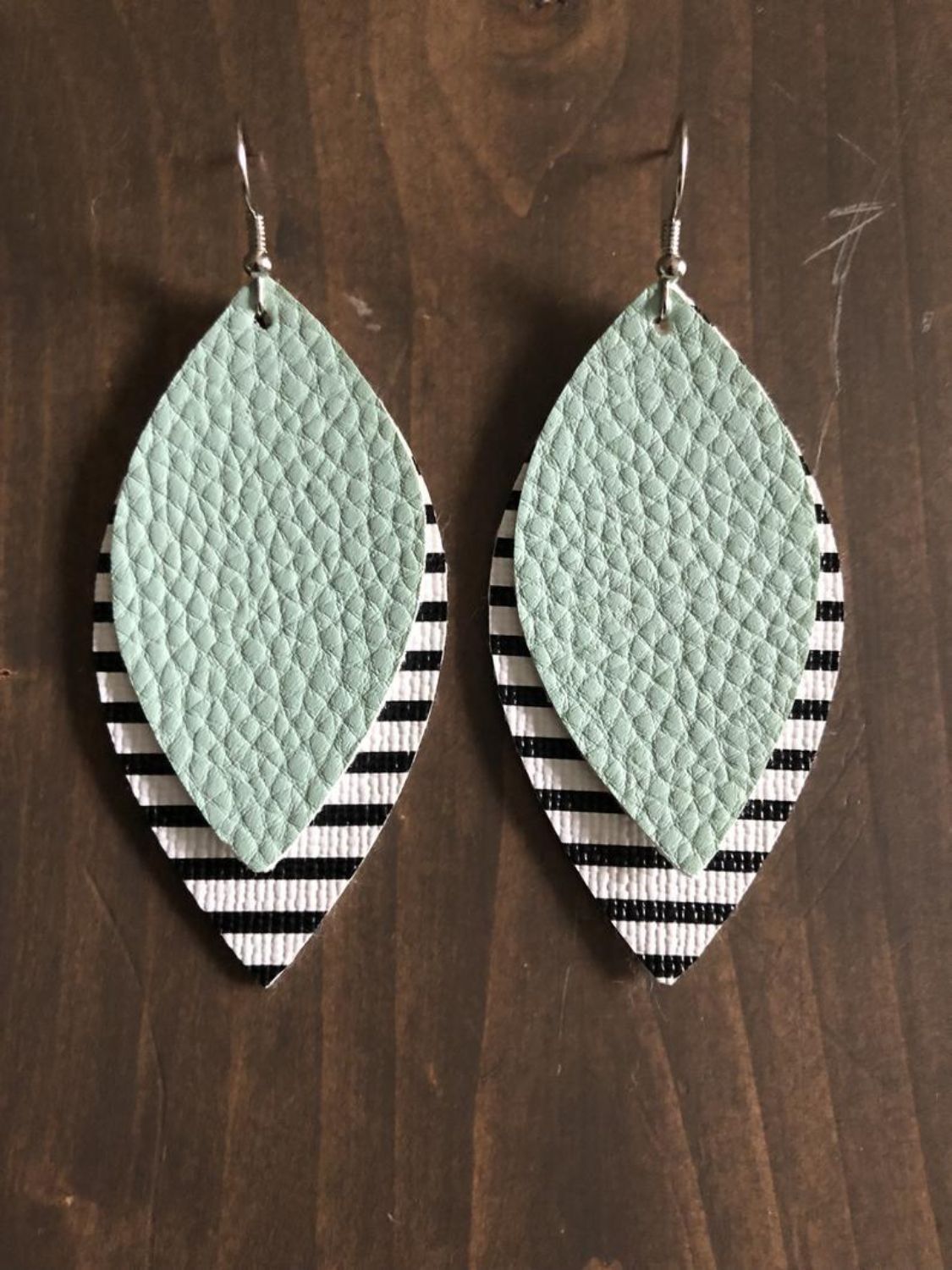 PU Leather Leaf Dangle Earrings 