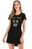 Graphic Round Neck Short Sleeve Lounge Dress 