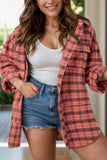 Full Size Plaid Collared Neck Long Sleeve Shirt 