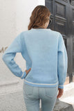 Skeleton Pattern V-Neck Long Sleeve Pullover Sweater 