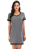 Contrast Trim Short Sleeve Lounge Dress 