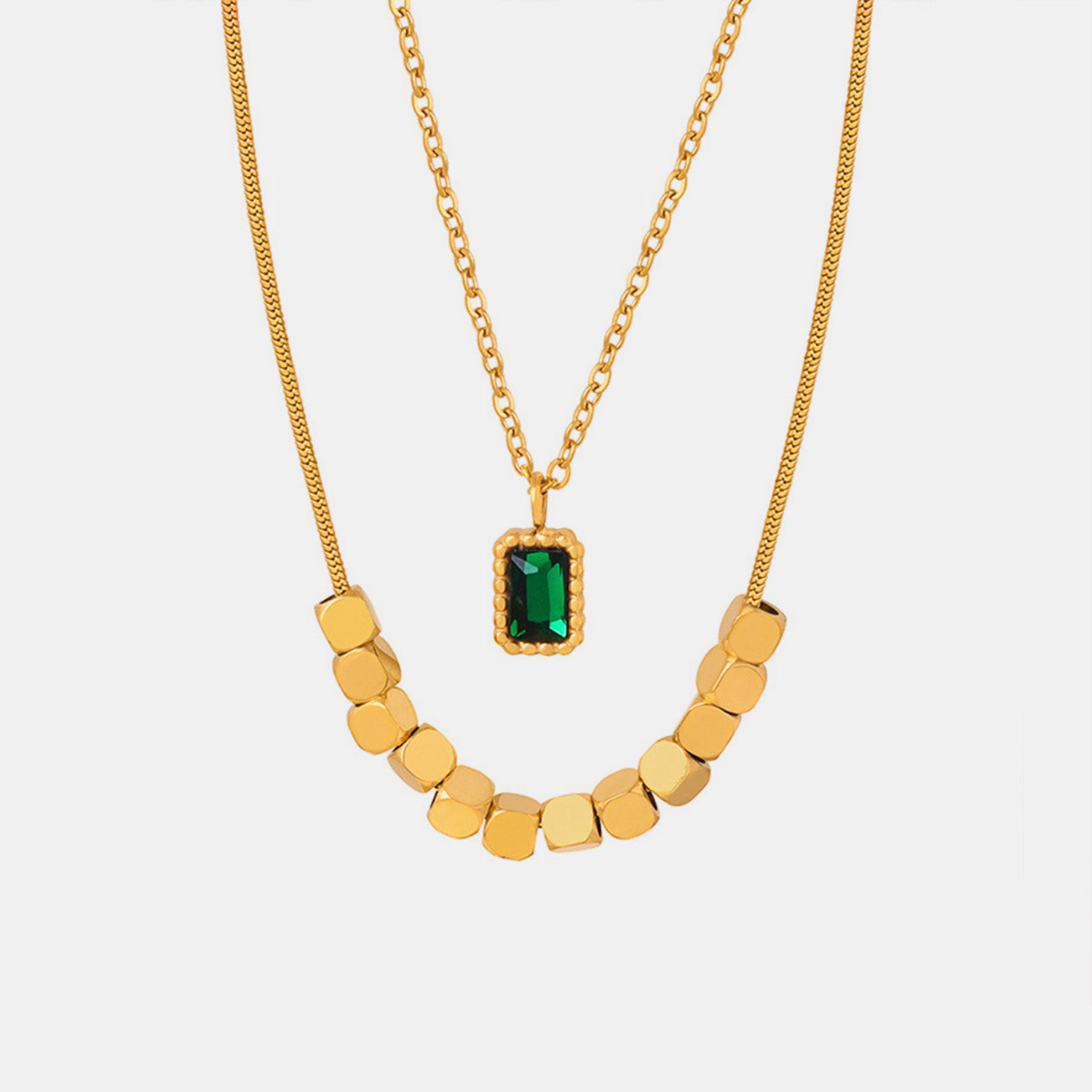 18K Gold-Plated Double-Layered Necklace 