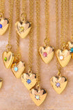 Zircon Heart Shape 14K Gold-Plated Pendant Necklace 