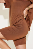 Basic Bae Full Size V-Neck Drop Shoulder T-Shirt and Shorts Set 