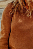 Plus Size Waffle-Knit Round Neck Long Sleeve Blouse 