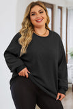 Plus Size Round Neck Dropped Shoulder Sweatshirt 