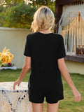 V-Neck Short Sleeve Top and Pocketed Shorts Lounge Set Lingerie & Nightwear