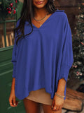 Johnny Collar Three-Quarter Sleeve Blouse 