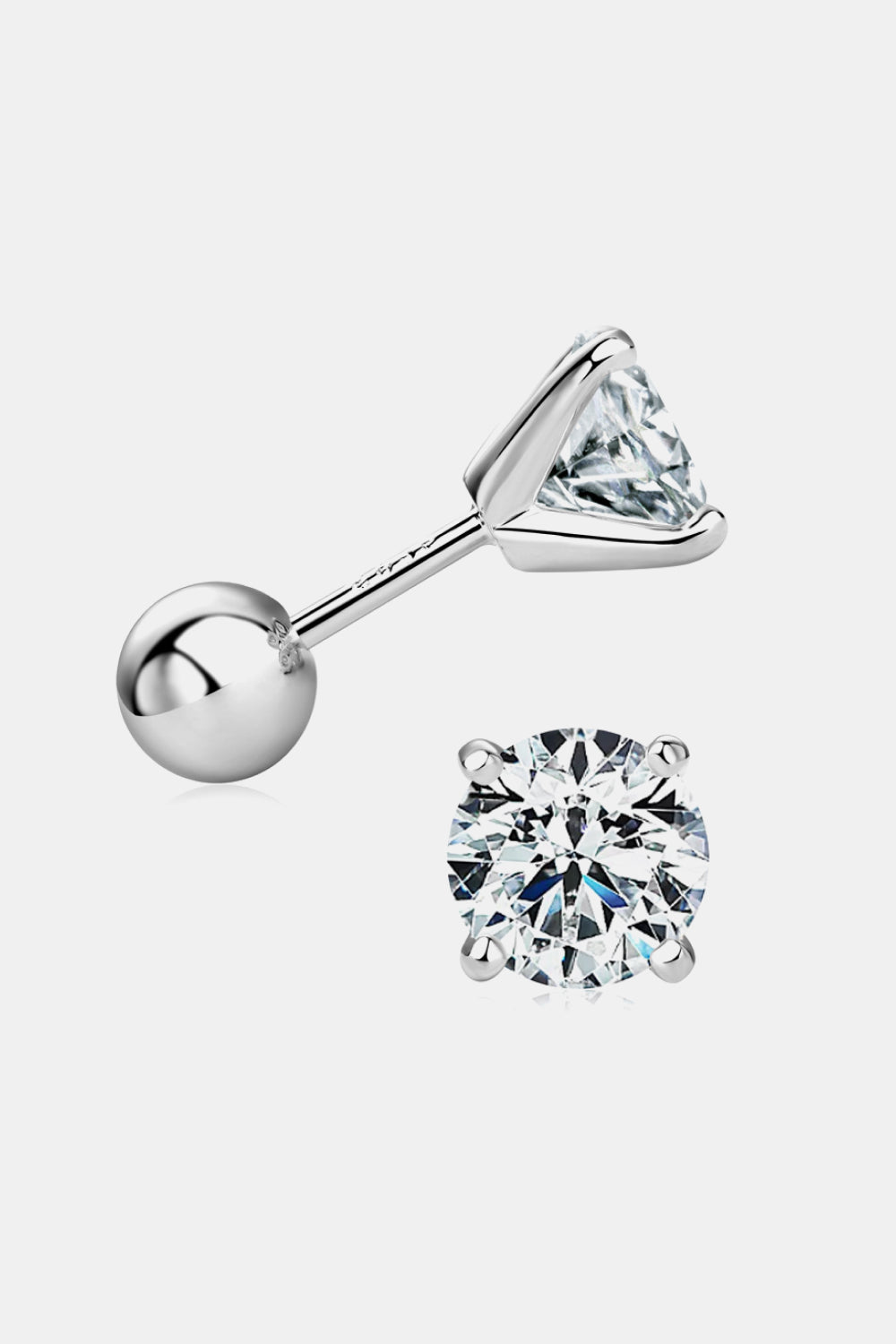 2 Carat Moissanite 925 Sterling Silver Stud Earrings 