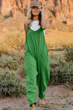 Double Take Full Size V-Neck Sleeveless Jumpsuit with Pockets 