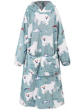 Fuzzy Pocketed Long Sleeve Hooded Lounge Dress Lingerie & Nightwear