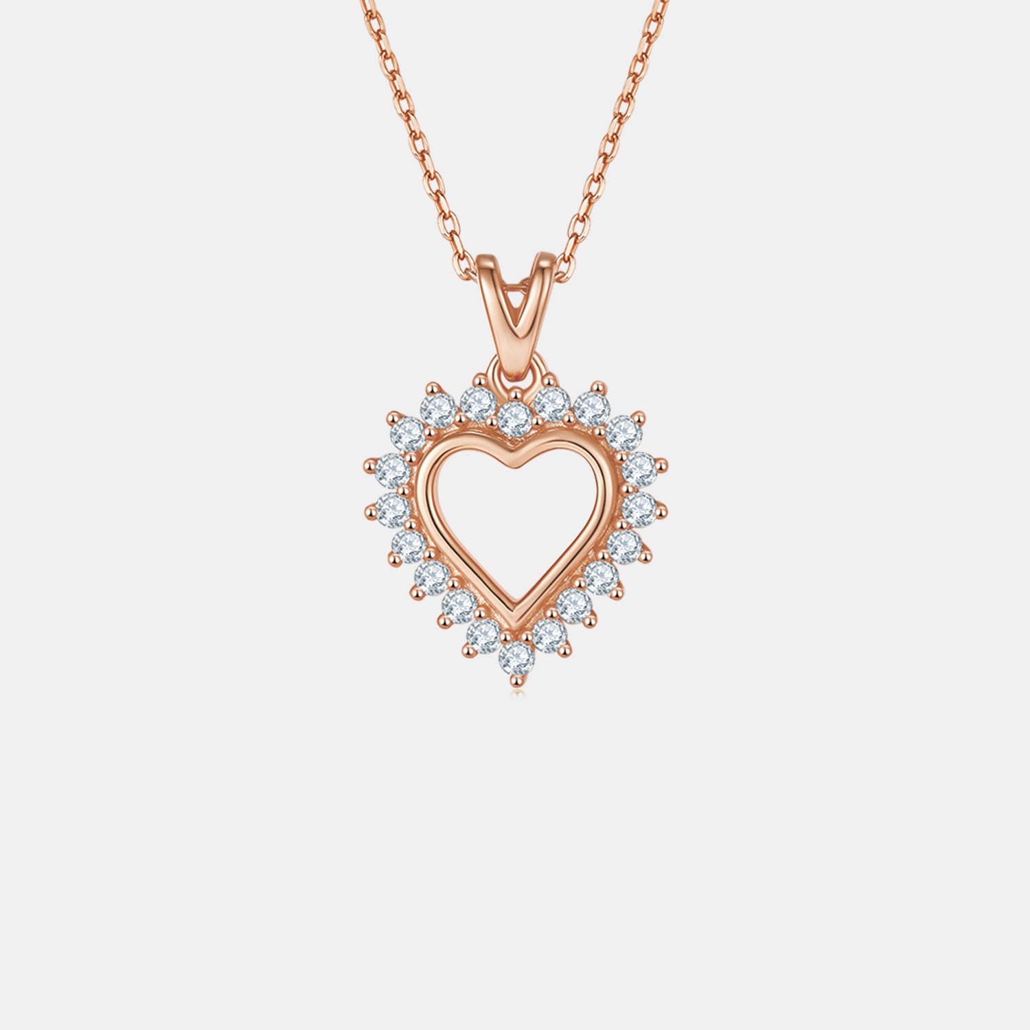 Moissanite 925 Sterling Silver Heart Pendant Necklace 