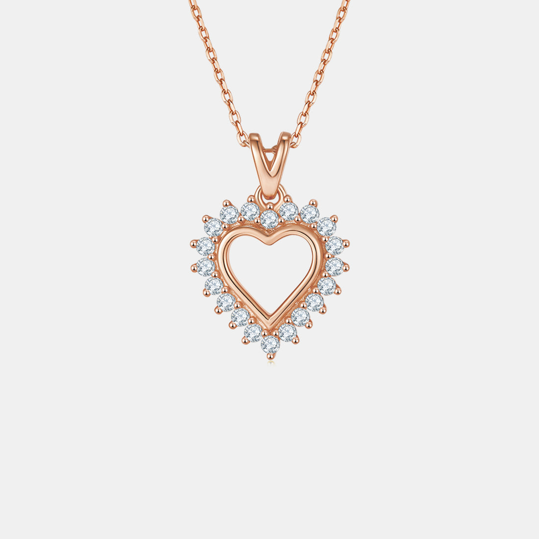 Moissanite 925 Sterling Silver Heart Pendant Necklace 