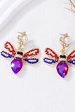 Natural Stone Bee Dangle Earrings 