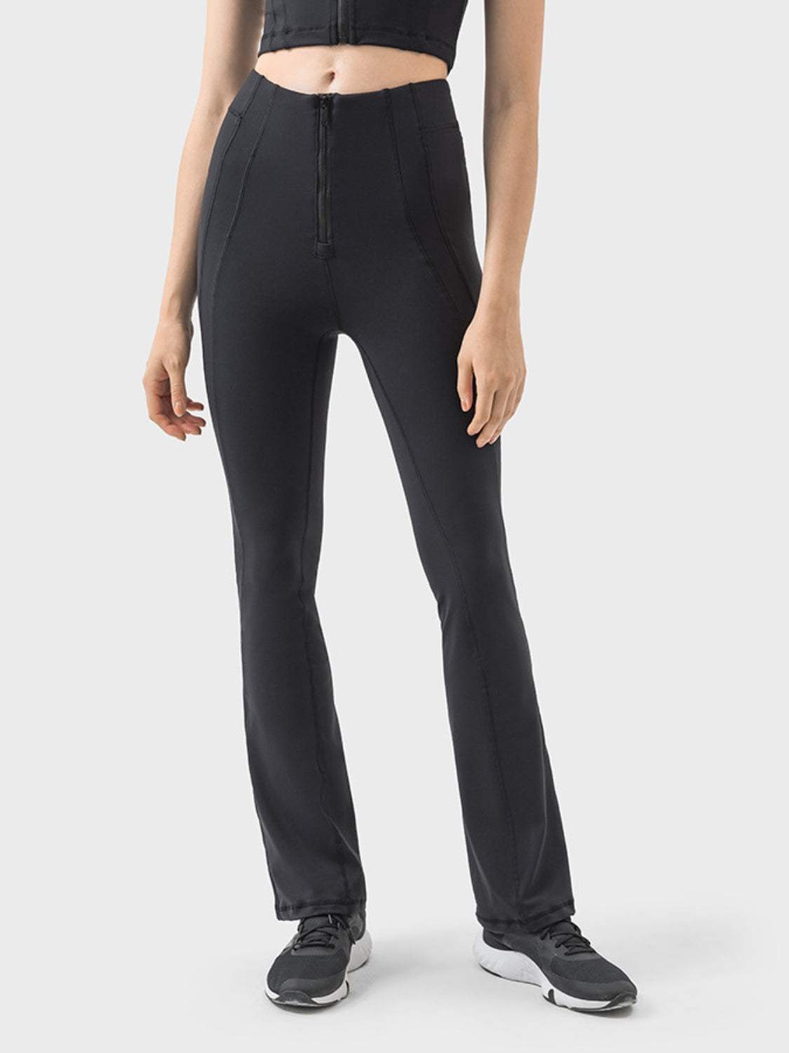 Millennia Zipper Detail High Waist Active Pants 