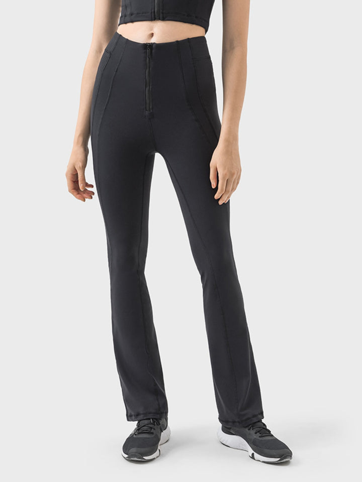 Millennia Zipper Detail High Waist Active Pants 