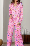 Pocketed Printed Top and Pants Lounge Set Lingerie & Nightwear