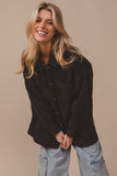 BiBi Button Up Washed Jacket with Pockets 