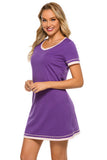 Contrast Trim Short Sleeve Lounge Dress 