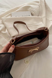 Bow Trim PU Leather Shoulder Bag 