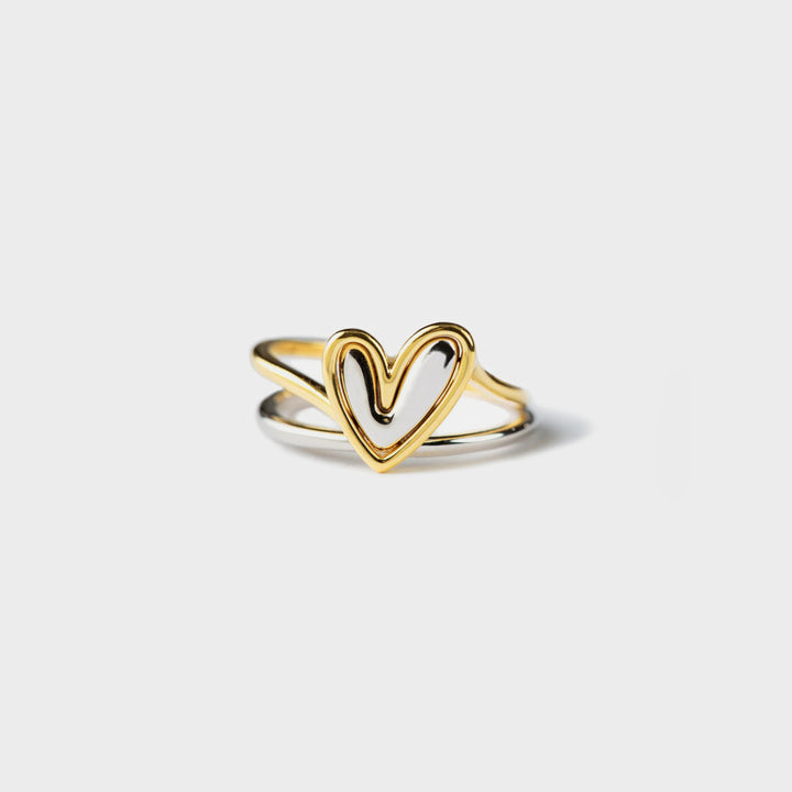 Heart Shape Irregular 925 Sterling Silver Ring 