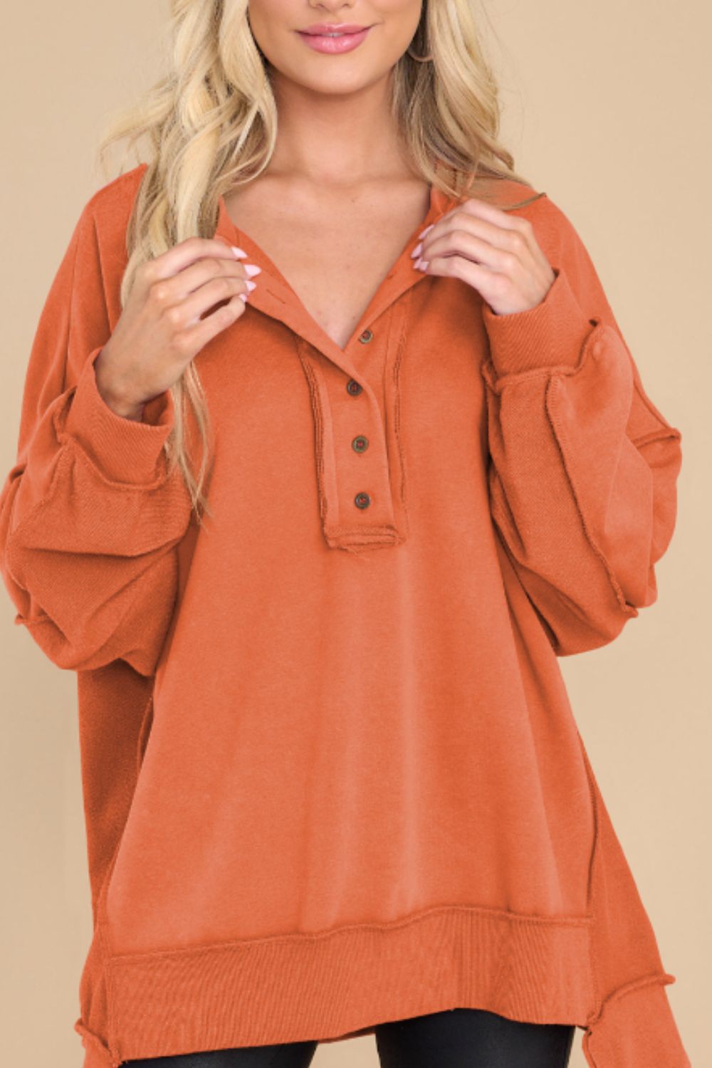 Exposed Seam Long Sleeve Sweatshirt 