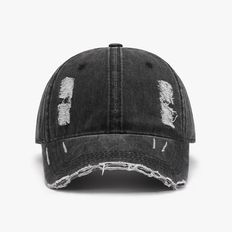 Distressed Adjustable Cotton Baseball Cap 