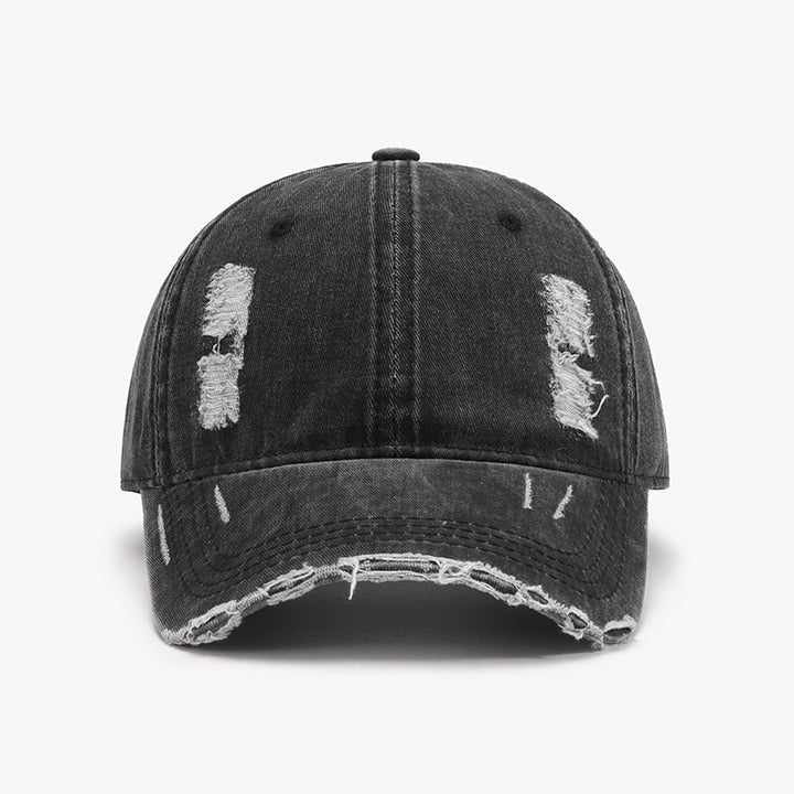 Distressed Adjustable Cotton Baseball Cap 