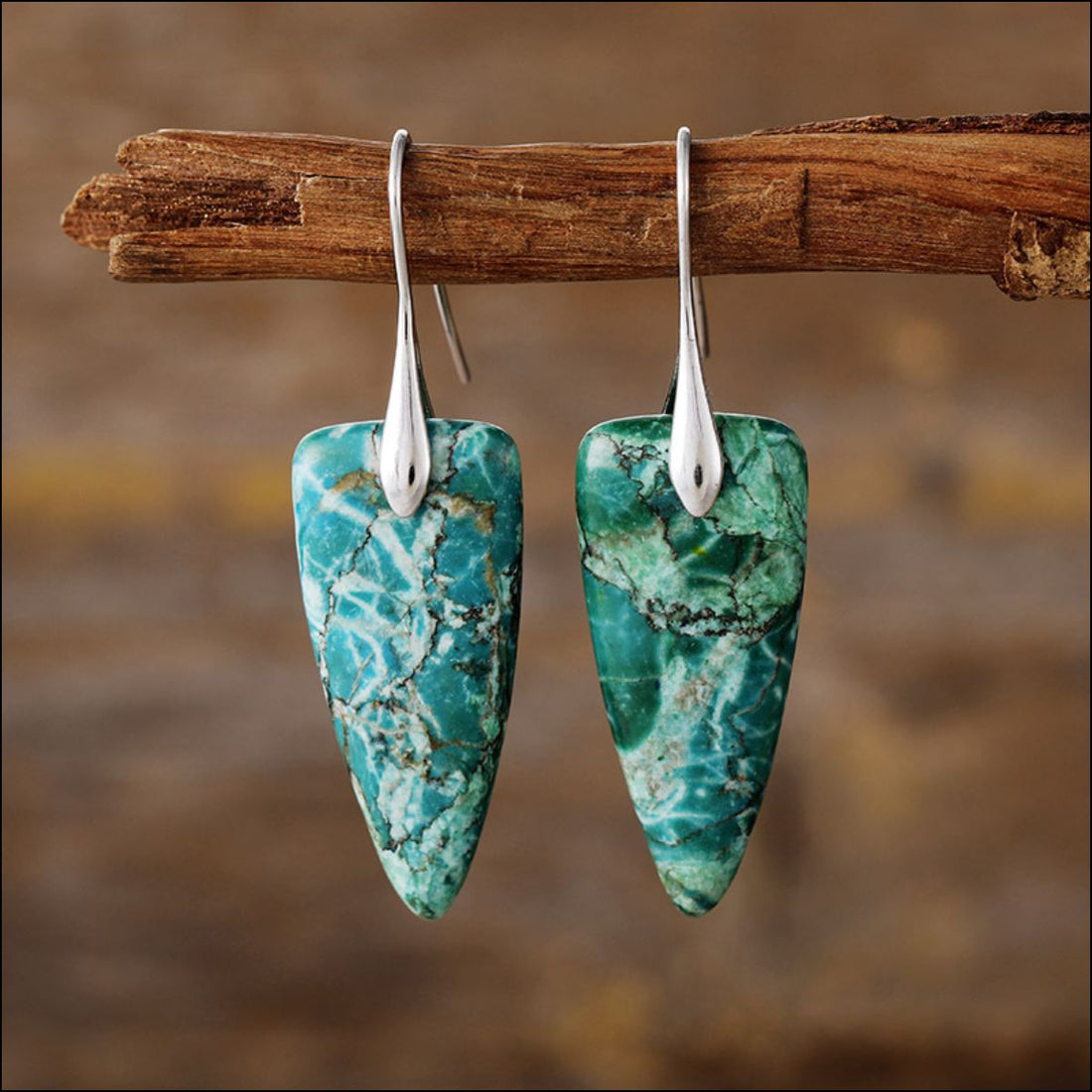 Natural Stone Geometric Shape Earrings 