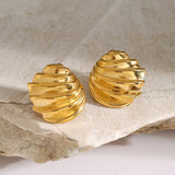Stainless Steel Shell Shape Stud Earrings 