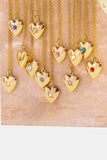 Zircon Heart Shape 14K Gold-Plated Pendant Necklace 