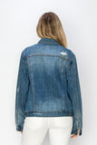 RISEN Full Size Distressed Button Up Jacket 