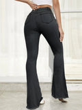 Raw Hem High Waist Flare Jeans 