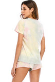 Tie-Dye Round Neck Short Sleeve Top and Shorts Lounge Set Lingerie & Nightwear