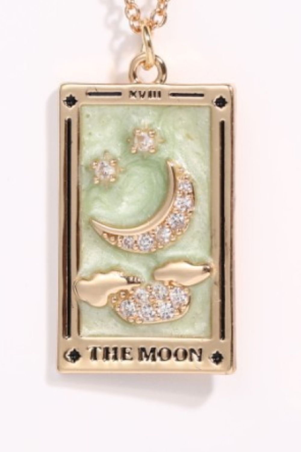 Tarot Card Pendant Stainless Steel Necklace 