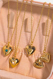Zircon Heart Shape 14K Gold-Plated Pendant Necklace 