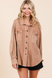 Mittoshop Mineral Wash French Terry Elbow Patch Shacket 
