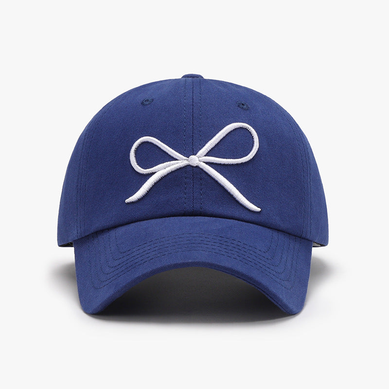 Bow Embroidered Cotton Baseball Cap 