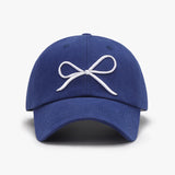 Bow Embroidered Cotton Baseball Cap 